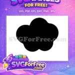 Free Black Silhouette Cloud Free Puffy Shape Classic Cartoon Free SVG - Instant Download