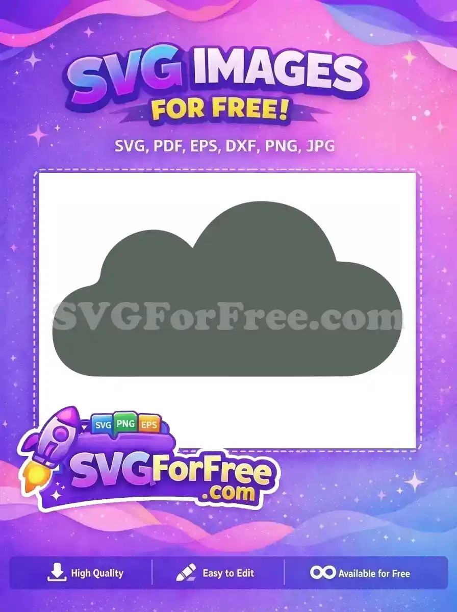A minimalist, dark grey cloud shape, a free SVG design perfect for digital projects and creative applications. Download this free vector.