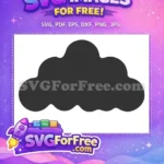 Free Black Silhouette Free Fluffy Puffy Naruto Akatsuki Cloud Free SVG - Instant Download