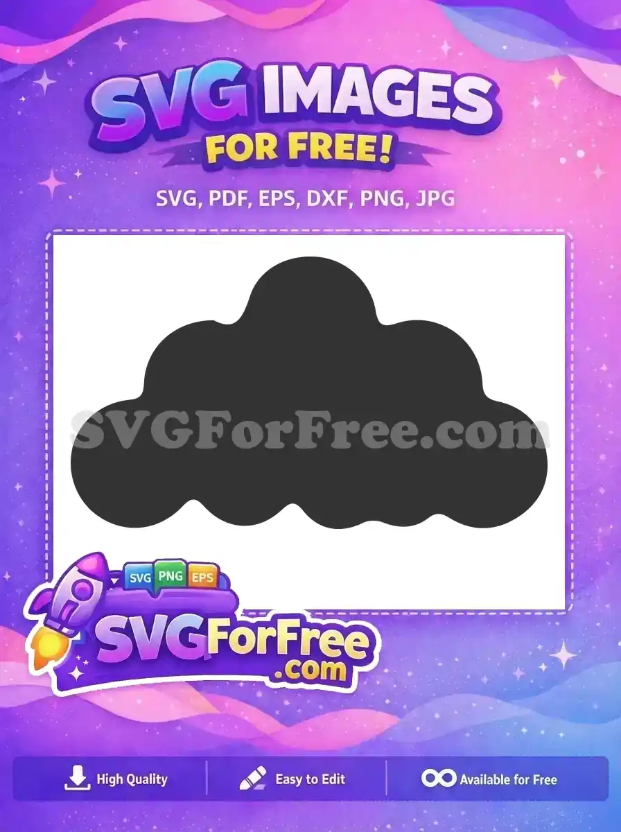 A free dark grey cloud vector graphic, ideal for weather icons or creative projects. Download this free SVG design now!