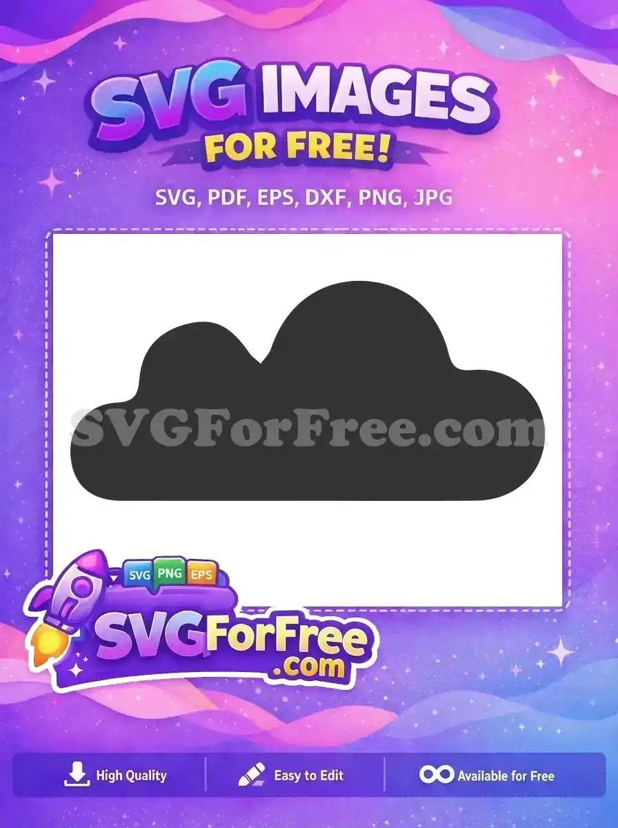 A free, minimalist dark gray cloud shape vector graphic, ideal for various digital designs. This free design offers clean lines and versatile application for your creative projects.