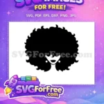 Free Black Woman Afro Free Smiling Earrings Black History Month Free SVG - Instant Download