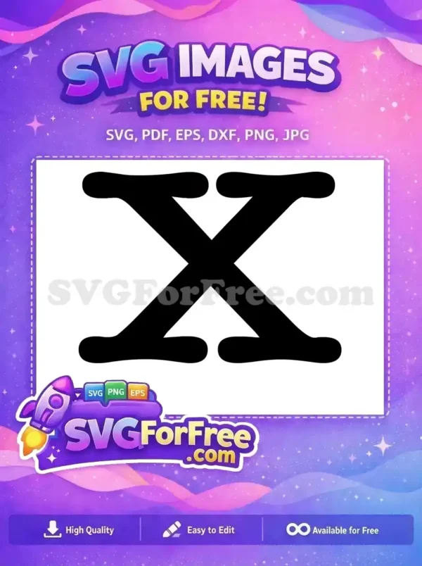 A bold, free X-mark design with distinctive rounded ends, offered as a versatile free SVG for various creative applications.