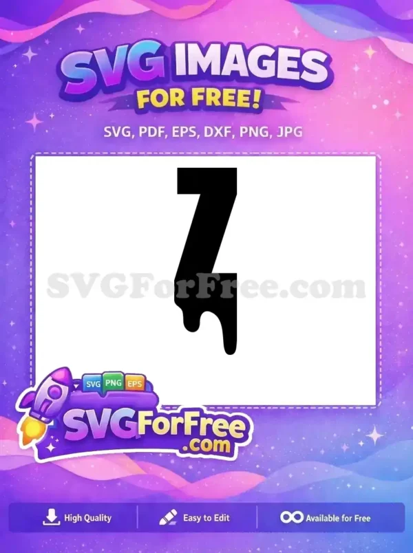 This free dripping Z letter SVG image features a bold black capital 'Z' with a melting, liquid-like bottom. Perfect for free creative projects.