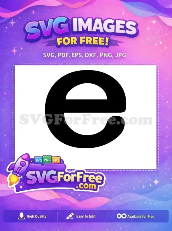 This free 'e' letter vector is ideal for digital art, web design, or printing, offering crisp, scalable quality for all users.