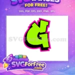 Free Lime Green Pink Outline Free Graffiti Style Letter G Black History Month Free SVG - Instant Download