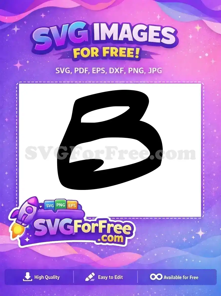 A striking, free black letter 'B' in expressive brush-stroke style. Ideal for modern, artistic free design projects.