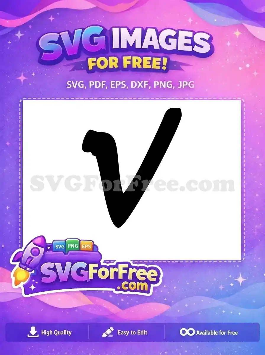A bold, free black checkmark SVG, ideal for indicating approval, completion, or selection in your creative free designs.