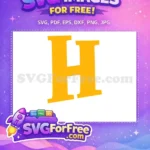 Free Bold Yellow H Free Uneven Font Black History Month Free SVG - Instant Download