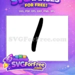 Free Black Number One Free Silhouette Design Black History Month Free SVG - Instant Download