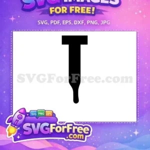 A minimalist black silhouette of a free dropper or pipette icon, ideal for medical, scientific, or craft designs. Get this free design now!