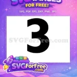 Free Bold Black Number 3 Free Black History Month Graphic Free SVG - Instant Download
