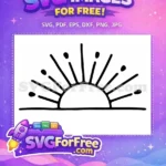 Free Baby Simba Line Art Free Pride Rock Sunrise The Lion King Free SVG - Instant Download