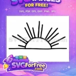 Free Simba Line Art Free Sunrise Background Lion King Free SVG - Instant Download