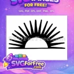 Free Number 1 Black Line Art Free Sunrise Background The One Free SVG - Instant Download