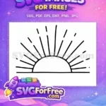 Free Black Line Art Free Minimalist Sunrise Simple Morning Design Free SVG - Instant Download