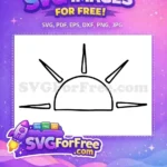 Free Black Line Art Sunrise Free Simple Sun Rays Minimalist Design Free SVG - Instant Download