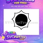 Free Black Line Art Free Curved Sun Rays Tangled Corona Sun Free SVG - Instant Download