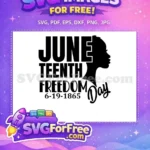 Free Juneteenth Woman Silhouette Free Black History 1865 Quotes Free SVG - Instant Download