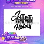 Free Juneteenth Know Your History Free Empowerment Quote Black Lives Matter Free SVG - Instant Download