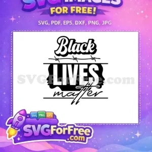 Free Black Lives Matter SVG – Unity & Justice Design A powerful free Black Lives Matter SVG design featuring script fonts, barbed wire, and silhouetted faces. This free design is ready for immediate use.