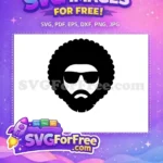Free Black Man Afro Hair Free Cool Sunglasses Black Lives Matter Free SVG - Instant Download