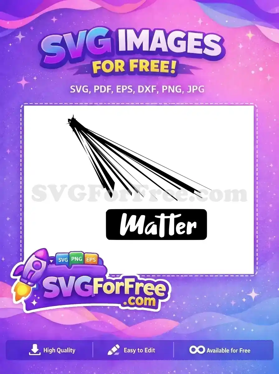 A free dynamic abstract design with radiating lines and the word 'Matter' in a stylish font. A versatile free SVG.