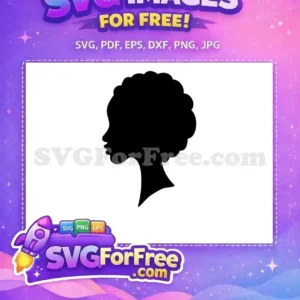 A stunning free design of a Black woman's profile silhouette with a beautiful afro. Get this free SVG for your crafts.