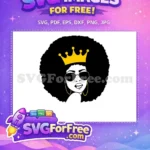 Free Afro Queen with Golden Crown Free Black Lives Matter Free SVG - Instant Download
