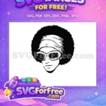 Free Woman With Afro Hair Free White Sunglasses Black Lives Matter Free SVG - Instant Download