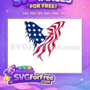 A majestic free American flag eagle design, symbolizing freedom and patriotism. This free SVG is ready for your projects.