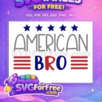Free American Bro Stars And Stripes Free Red Blue Grey 4th Of July Free SVG - Instant Download