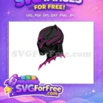 Free Black Panther Pink Accents Free Cartoon Side Profile Marvel Free SVG - Instant Download