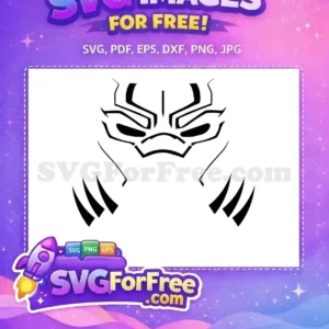 Free Black Panther Mask SVG – Iconic Hero Design A powerful free Black Panther mask SVG, featuring sharp lines and iconic claw marks. Ideal for fans seeking free superhero designs.