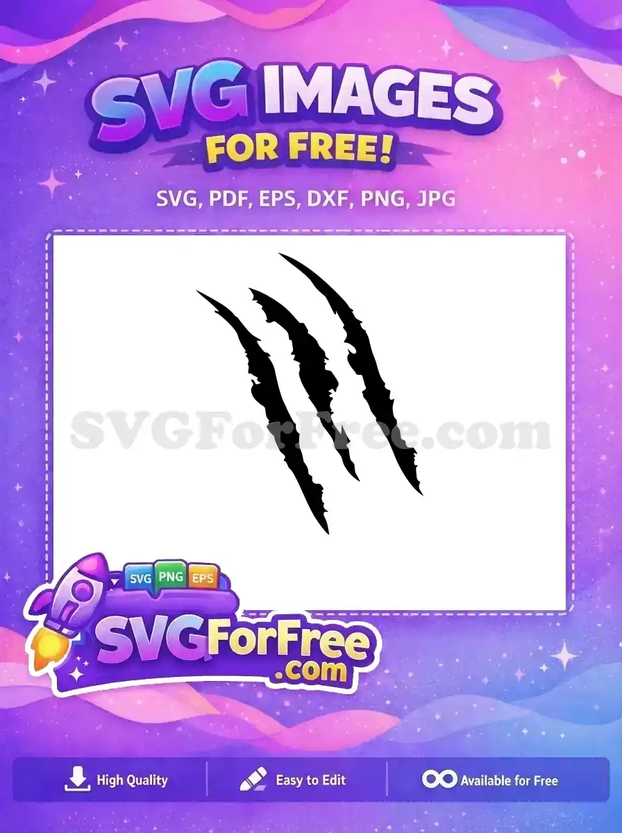 Dynamic free claw mark design, featuring three aggressive scratches, perfect for adding a fierce aesthetic to your projects.