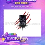 Free Intricate Blue Lined Mask Free Red Claw Marks Black Panther Cartoon Free SVG - Instant Download