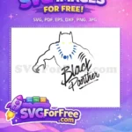 Free White Silhouette Yellow Eyes Free Blue Necklace Claws Black Panther Cartoon Free SVG - Instant Download