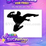 Free Black Panther Jumping Kick Free Black Silhouette Marvel Comics Free SVG - Instant Download