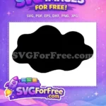 Free Black Silhouette Cloud Free Puffy Cartoon Shape Weather Free SVG 2 - Instant Download