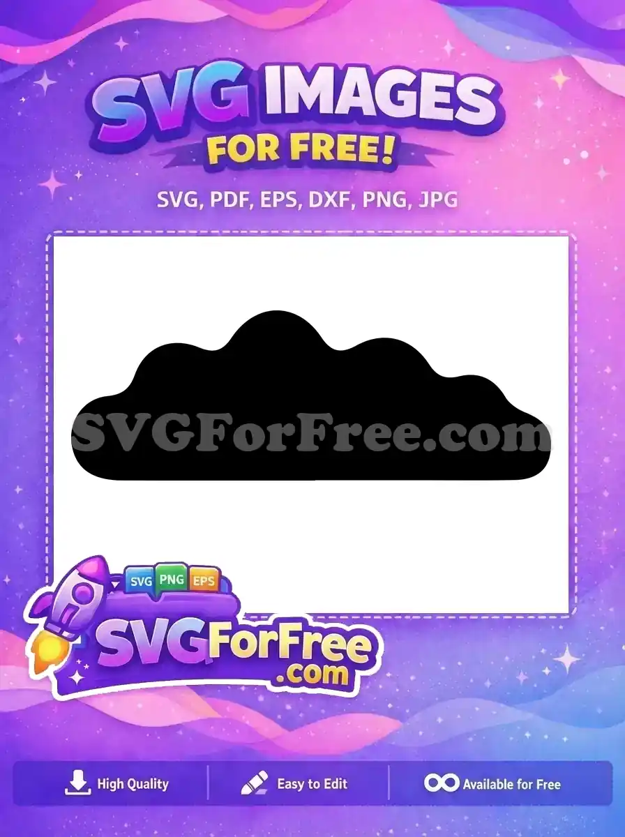 A free, bold black abstract cloud or organic blob shape SVG, offering versatile design elements for creative projects.