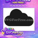 Free Fluffy Black Cloud Free Silhouette Shape Weather Graphic Art Free SVG - Instant Download