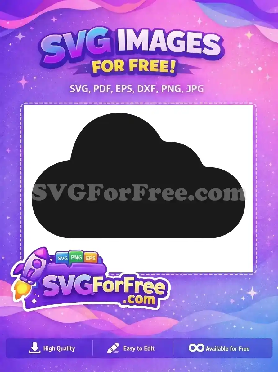 A simple, modern black cloud icon, a free SVG design perfect for storage or weather themes. Download this versatile graphic now!