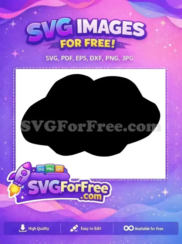 A free abstract black blob or cloud shape SVG, ideal for diverse design projects. Download this versatile free vector.
