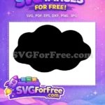 Free Puffy Black Cloud Silhouette Free Simple Weather Symbol Free SVG - Instant Download
