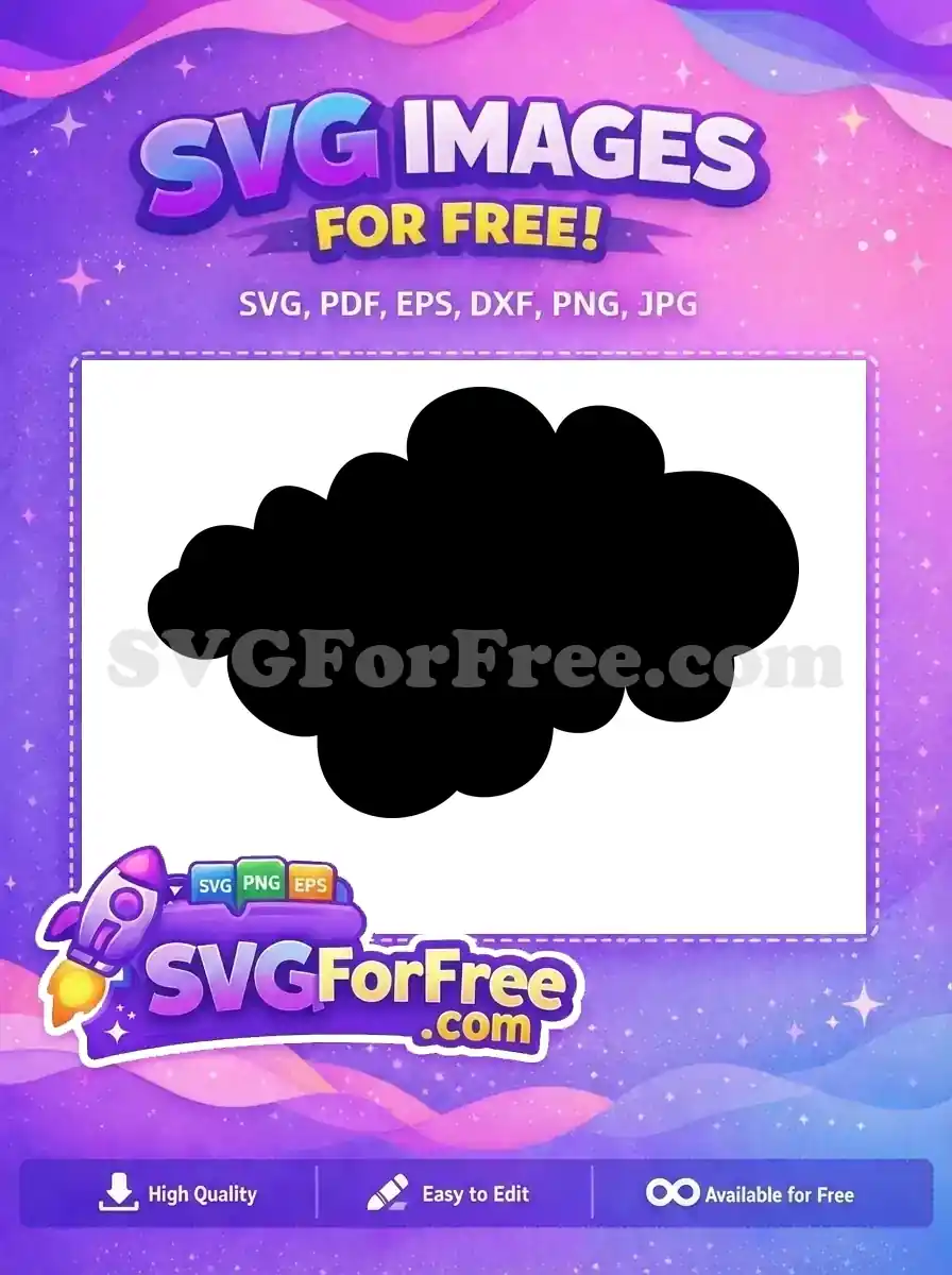 A free black cloud SVG, a versatile digital design for crafts and web. This free vector is easily scalable.