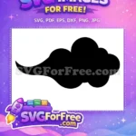 Free Flying Nimbus Cloud Free Black Silhouette Design Dragon Ball Free SVG 1 - Instant Download