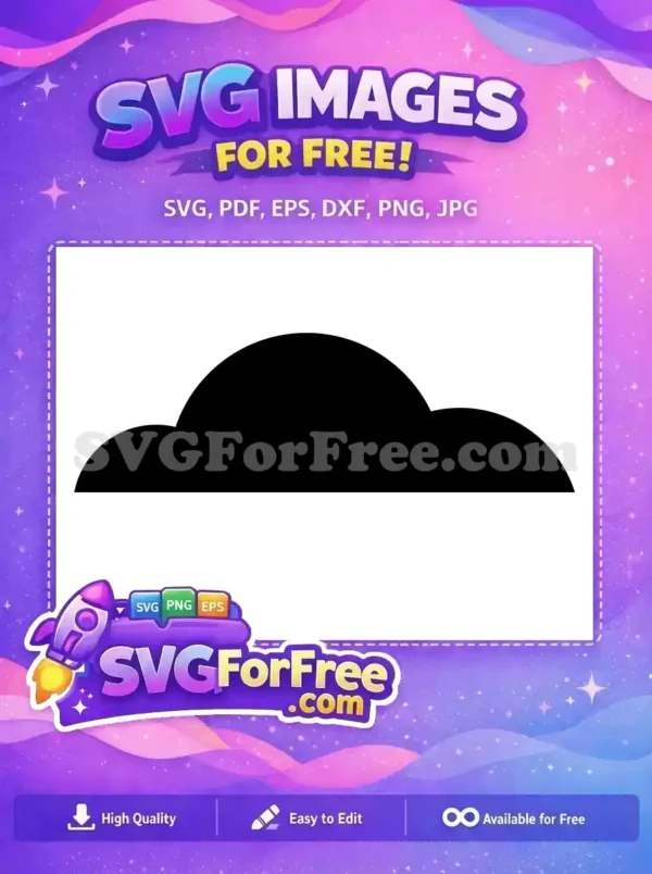 A free minimalist black silhouette resembling rolling hills or a stylized cloud, ideal for various design projects. Grab this free SVG!