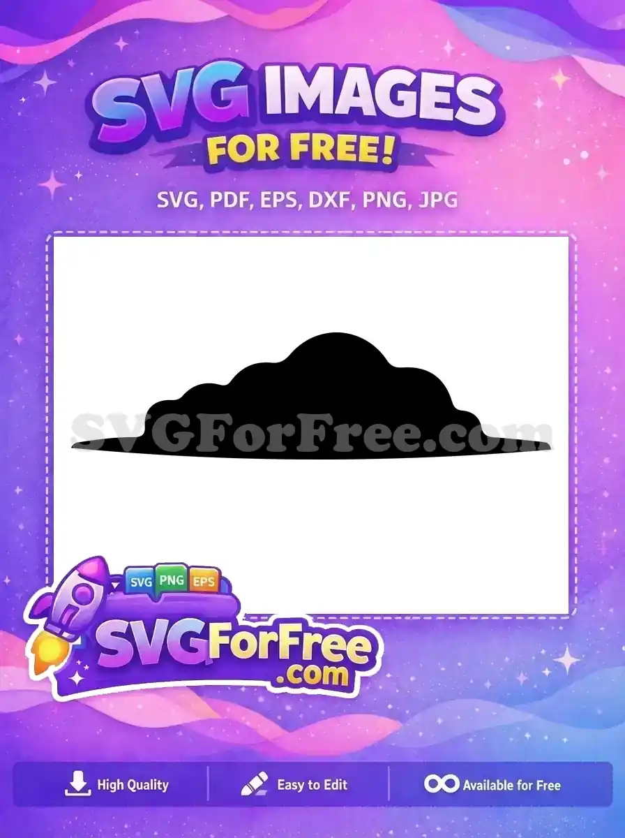A free black abstract wavy silhouette, ideal for landscapes, clouds, or decorative elements. This complimentary SVG offers flexible design possibilities.