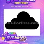 Free Black Silhouette Cloud Free Puffy Fluffy Weather Graphic Free SVG - Instant Download