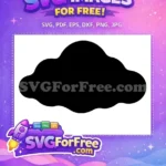 Free Black Silhouette Cloud Free Puffy Shape Design Art Free SVG - Instant Download